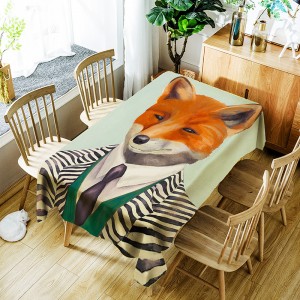 3d dibujos animados Sr. Fox mantel creativo gato y caballo patrón poliéster cómodo tela impermeable cubierta para niños ali-76052314